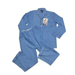 Vintage Haddad Mens Pajamas XL Blue Classic Fit Collection Y2K Dad NOS 2003 New